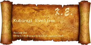 Kubinyi Evelina névjegykártya